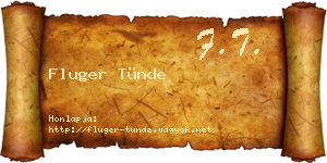 Fluger Tünde névjegykártya