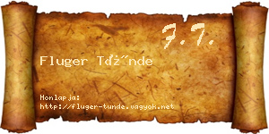 Fluger Tünde névjegykártya
