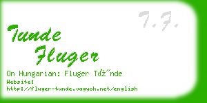 tunde fluger business card